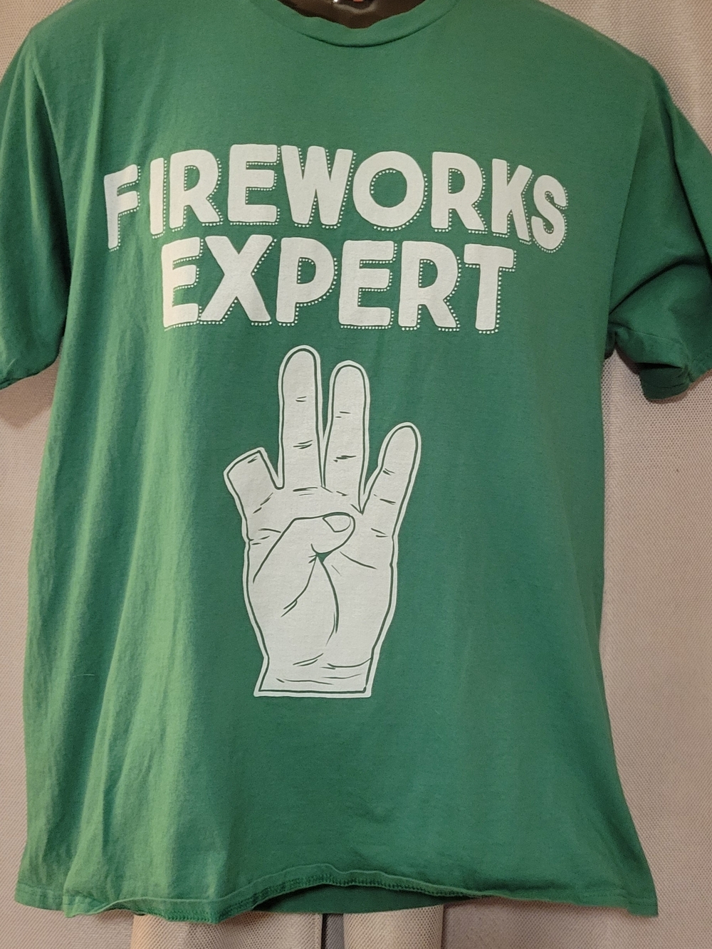 Port and Company Green "Fireworks Expert" Graphic Tee